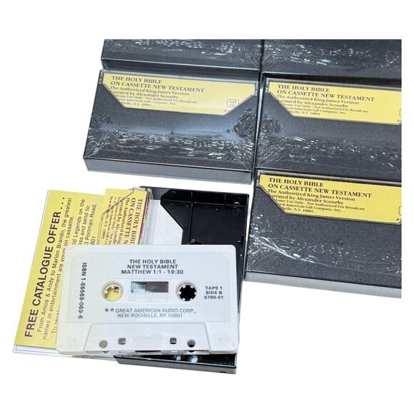 King James Holy Bible New Testament 12 Cassette Audio 11 New Wood Box Scourby 79 - Picture 11 of 16